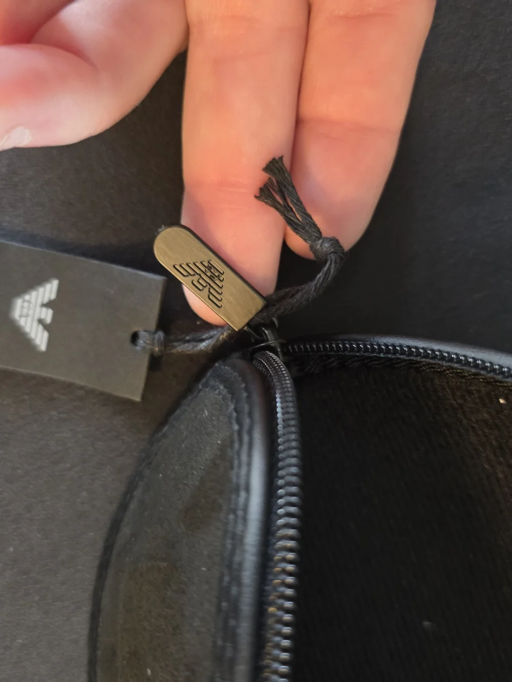 Emporio Armani Black Zip Carry Case - Protective Electronics Pouch
